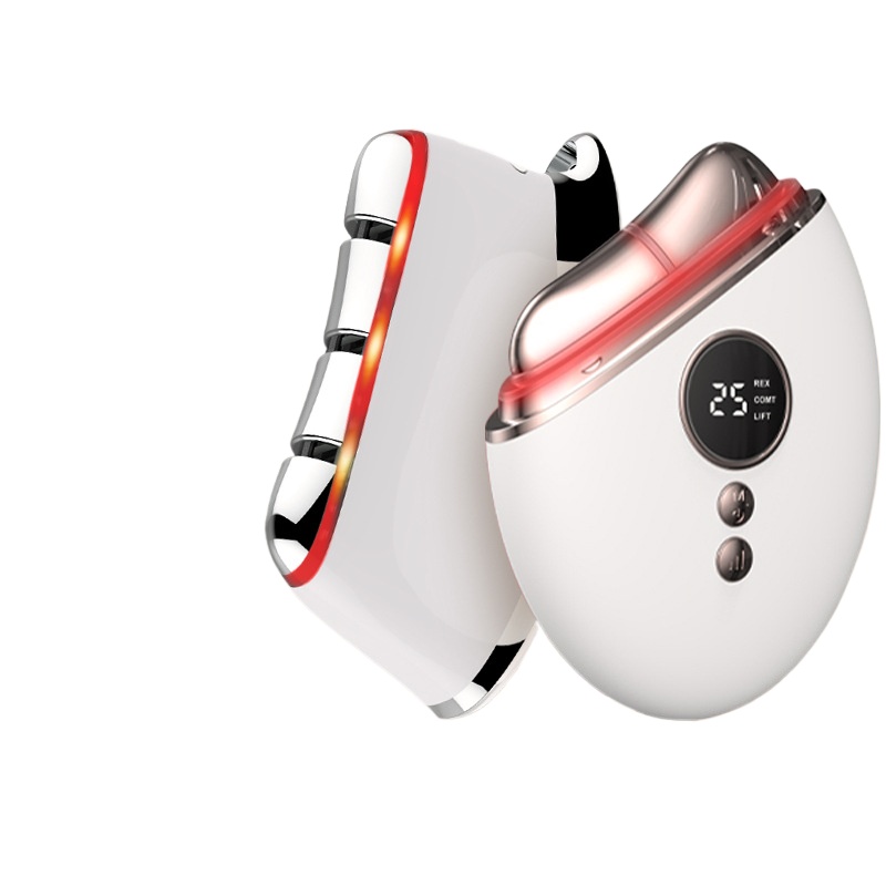 Microcurrent Face Massager Gua Sha - Dispositivo per Massaggio Facciale con Olio
