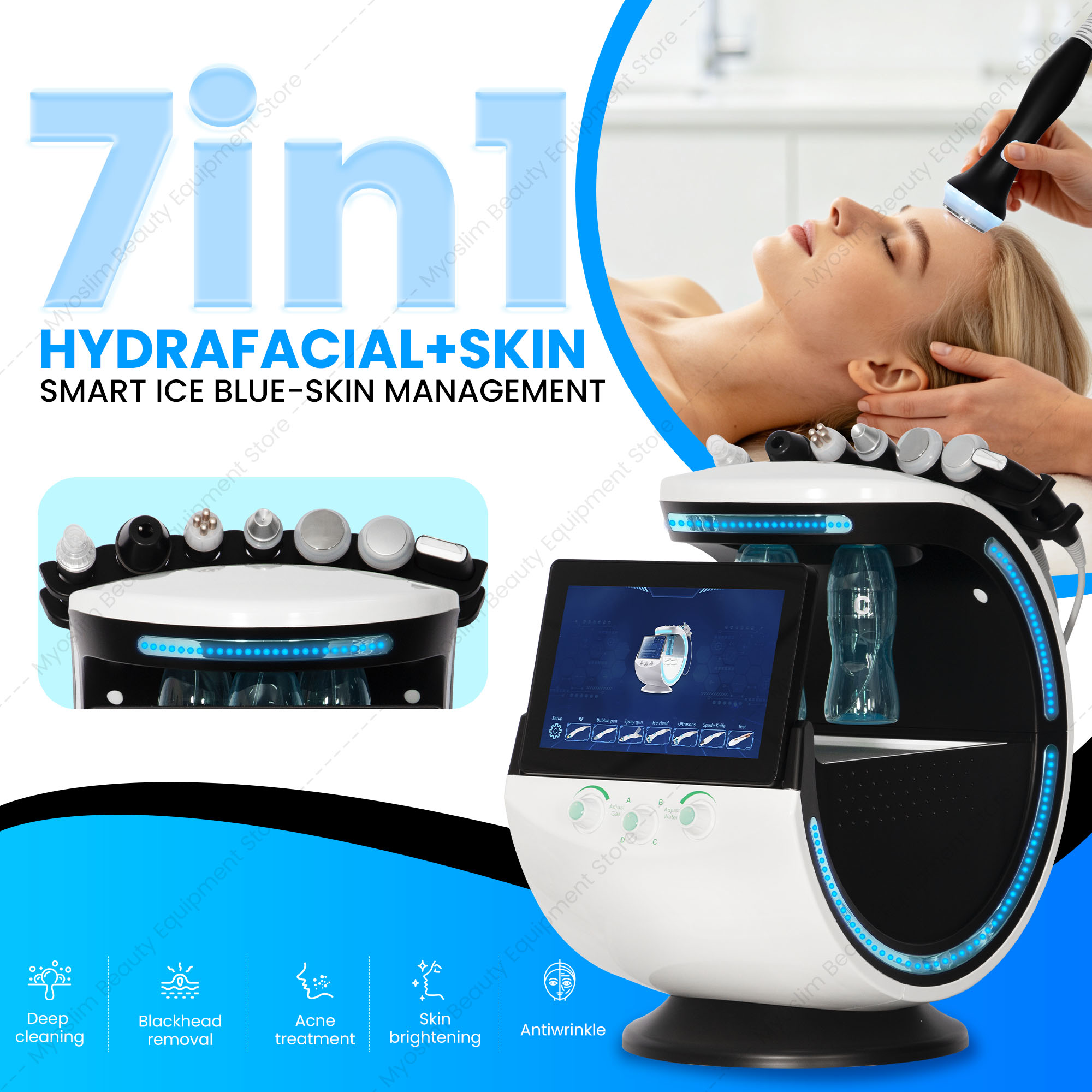 Hydro Facial Machine 7 In 1 - Macchina professionale 7IN1 per trattamenti idro-facciali,