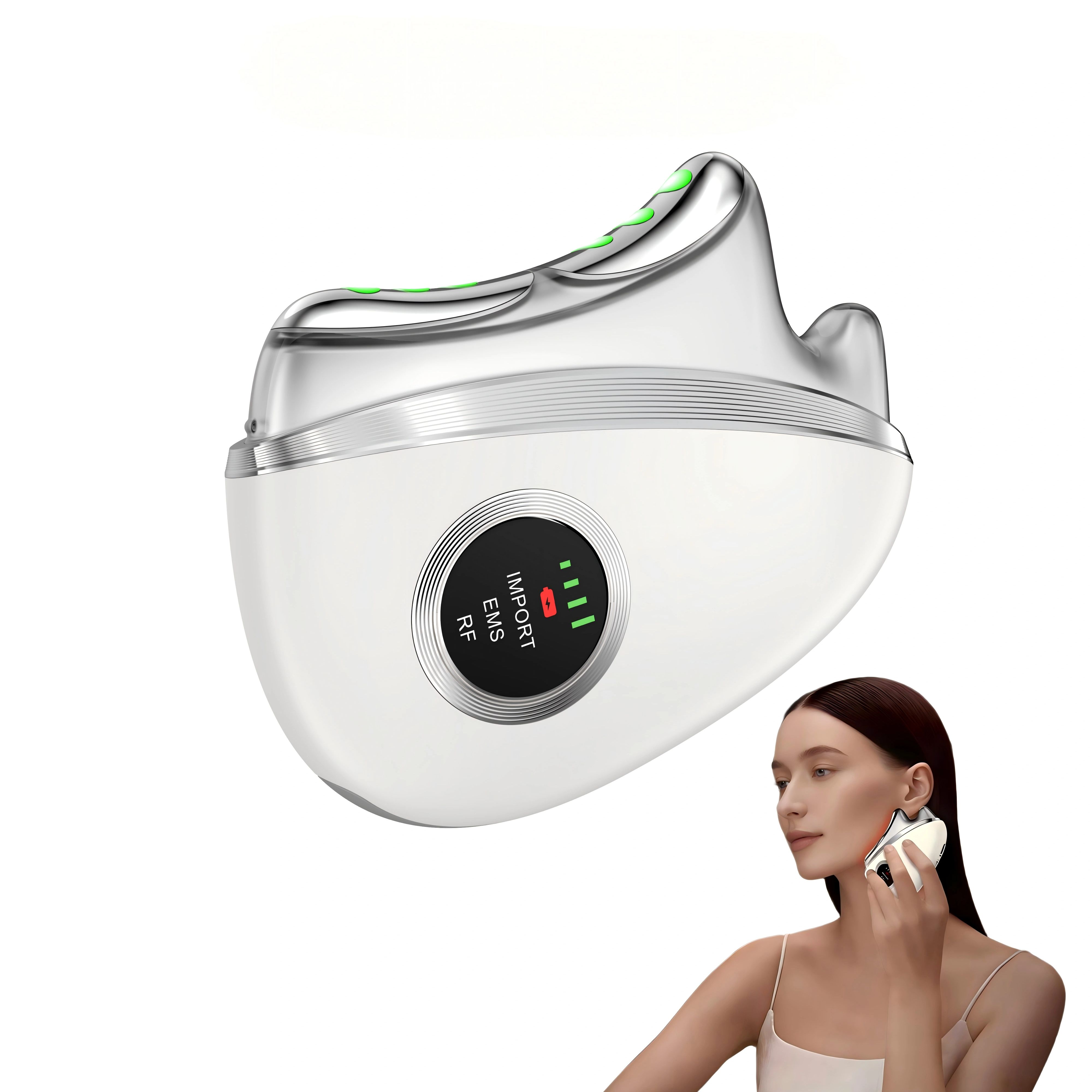 Microcurrent Face Massager Gua Sha - Massaggiatore Elettrico Viso e Corpo, Strumento