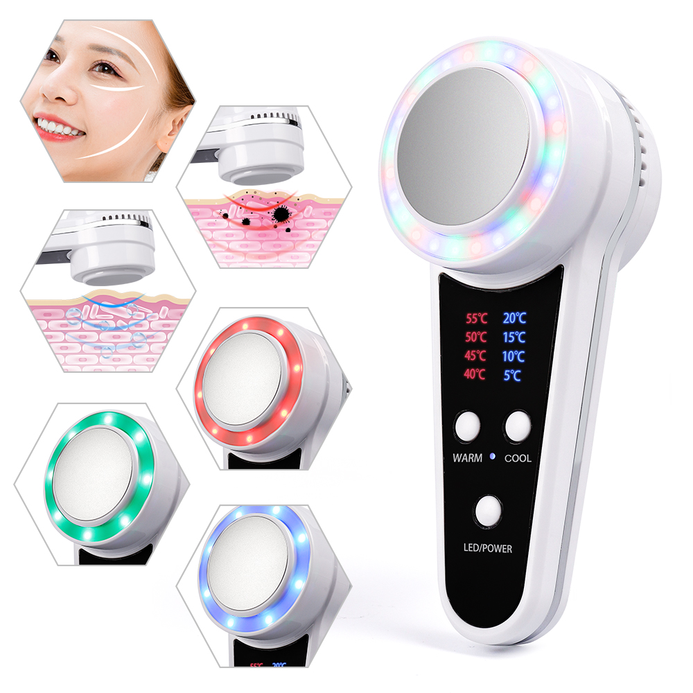 Cold Warm Hammer Facial Machine - Dispositivo per Terapia Fotonica LED a