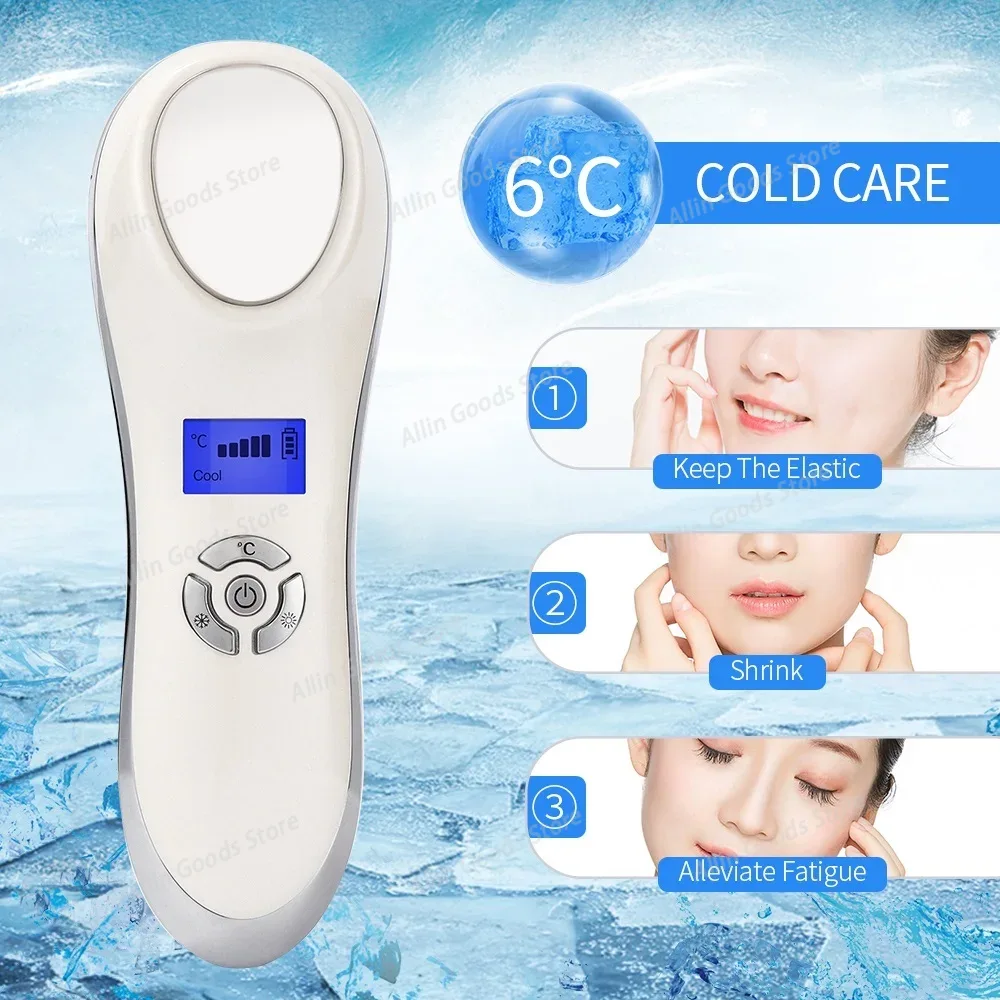 Cold Warm Hammer Facial Machine - Strumento di Bellezza Caldo/Freddo, Massaggiatore per