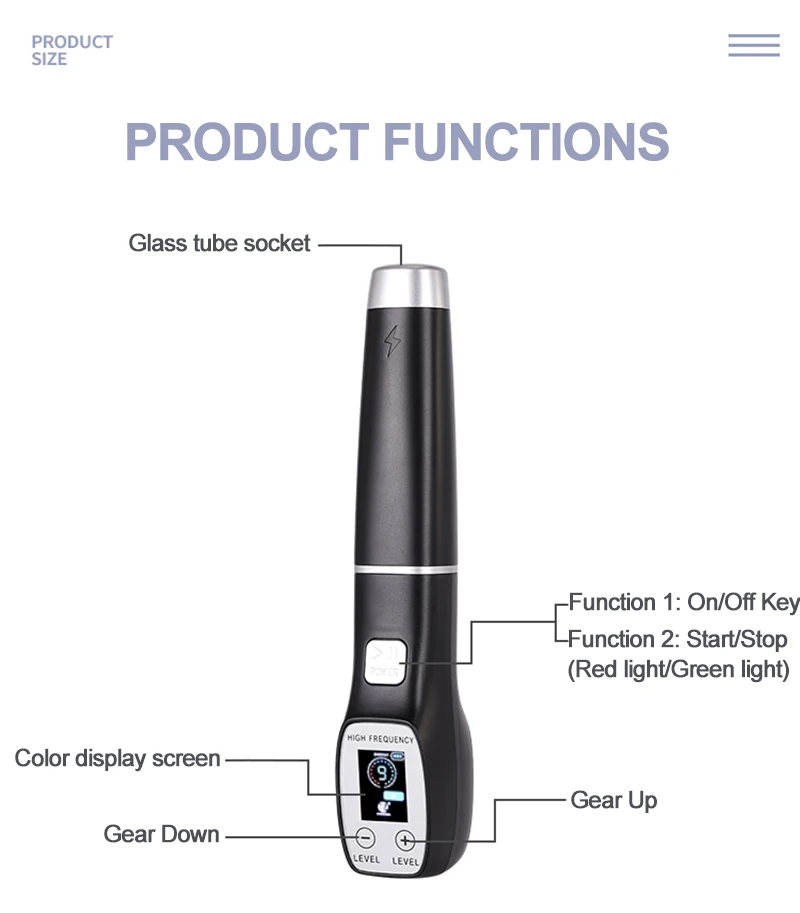 Attrezzatura massaggiatore fac - High Frequency Wand Facial Machine Neon recensione e prezzo